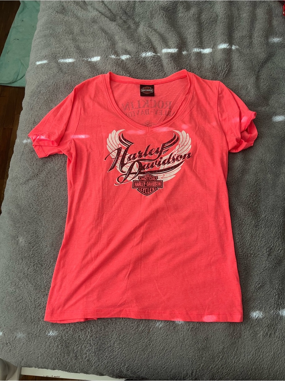 Harley-Davidson Coral Pink Winged Logo Tee